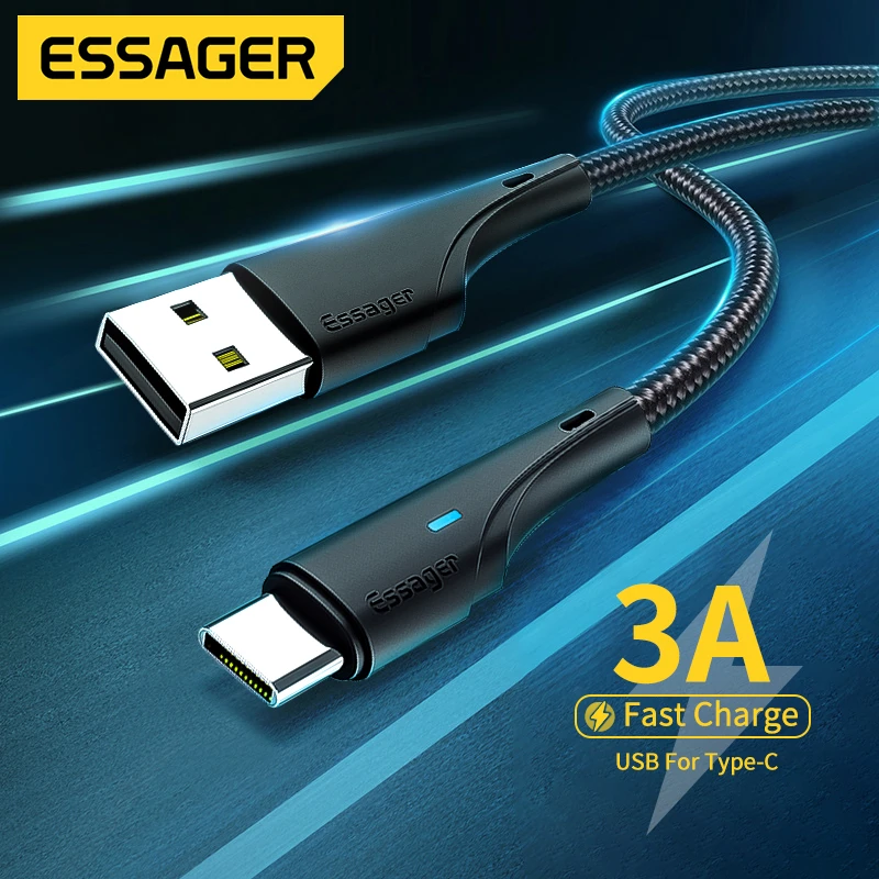 Essager USB Type C Cable For Samsung Xiaomi 3A Fast Charging USB C Cable Tipo C USB Cable For iPhone Charger Data Wire best fast charging cable for android