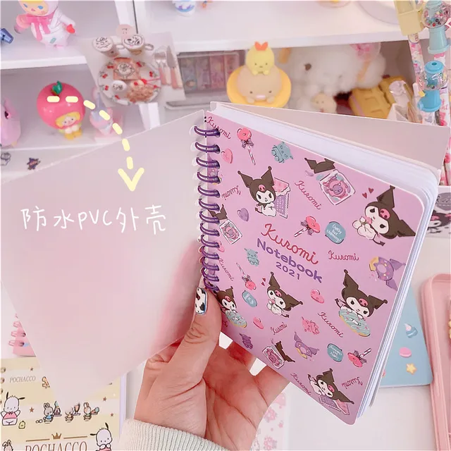 Kawaii Sanrioed Kuromi My Melody Cinnamoroll Cute Cartoon Portable Notepad A6 Color Coil Hand Account Diary Girl Heart Gift 2