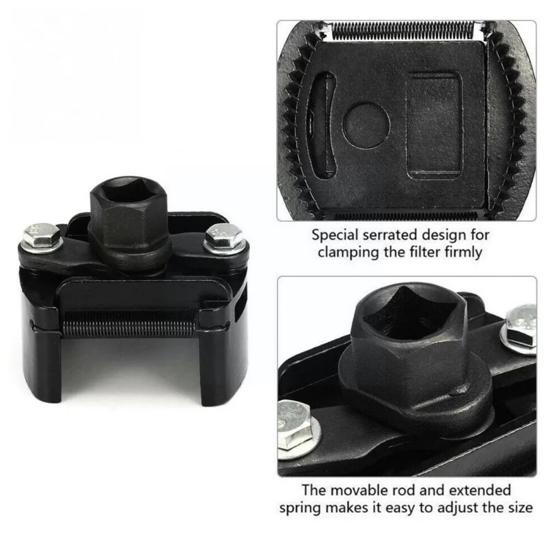 Oil Filter Wrench Two-Jaws 60-80mm Steel Two-Claw Remover Universal Adjustable