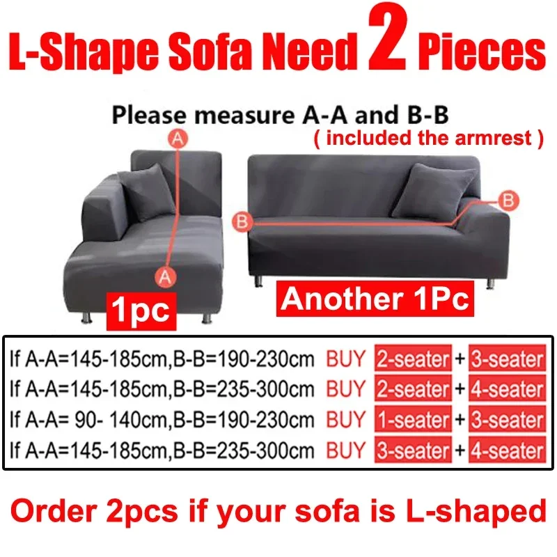 Velvet Elastic Sofa Covers 1/2/3/4 Seats Solid Couch Cover L Shaped Sofa Cover Protector Bench Covers 6
