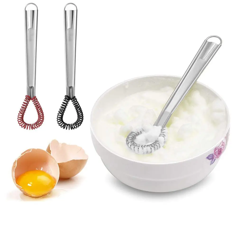Manual Egg Beater Silicone Spring Coil for Stirring Whipping Foaming Creamy Mixer Sauce Blender Baking