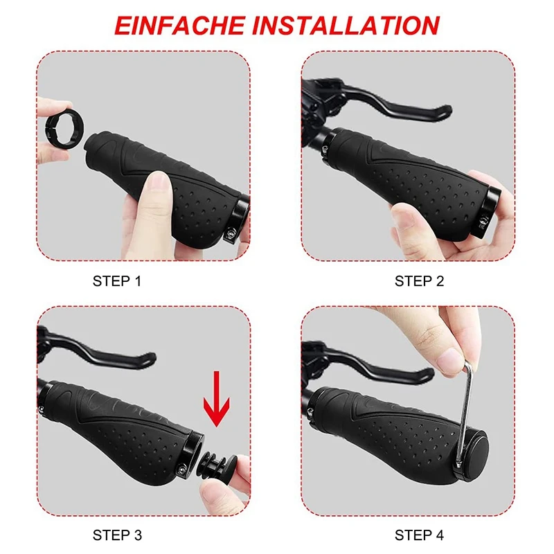 Impugnature per Biciclette 22.2mm, Manopole Bicicletta Ergonomiche, Antiscivolo Gomma Impugnatura Universale per Mountain Bike, per MTB/BMX/Downhill/Foldable/Urban Bicycles/Scooter