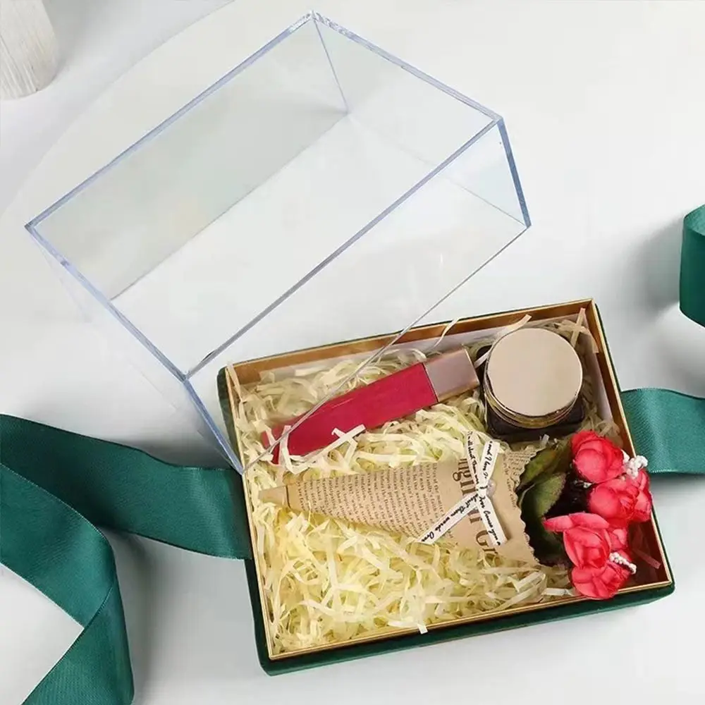 Transparent Wedding Hand Gift Box, Luxury Acrylic Bow Present Container for Valentine's... - SKU THGB1913 - UGI Packaging