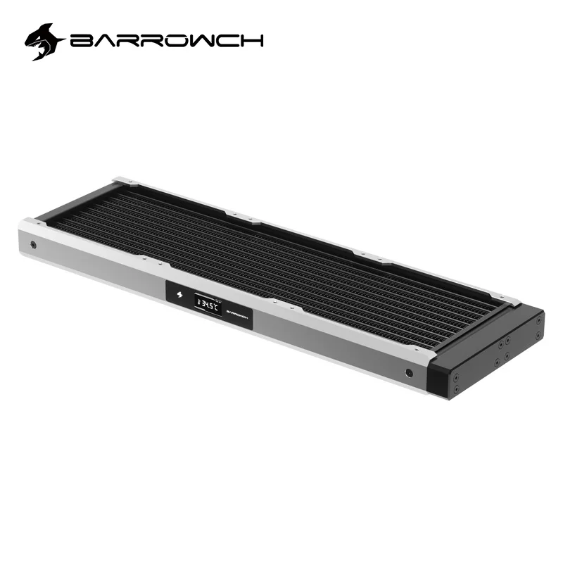

Clearance,BARROWCH 360mm Copper Radiator 30mm Thickness With OLED Temperature Display 120mmx3 Silver Red,FBCFRX-360P V2