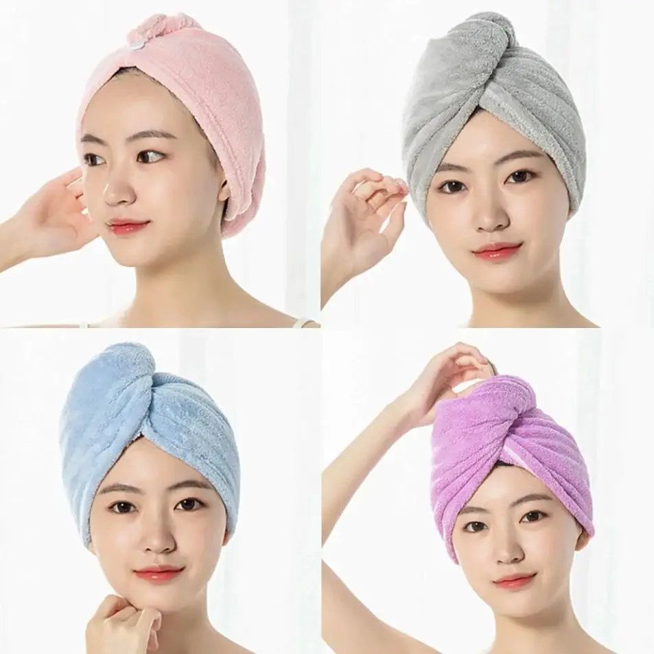 

Adult Bathroom Absorbent Quick-Drying Bath Thicker Shower Long Curly Hair Cap Microfiber Wisp Dry Head Hair Towel