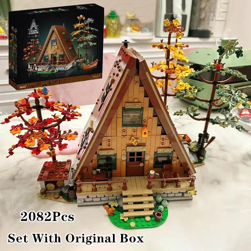 

display With Original Box A Frame Cottage compatible 21338 Forest Tree House Toy Building Blocks Gift