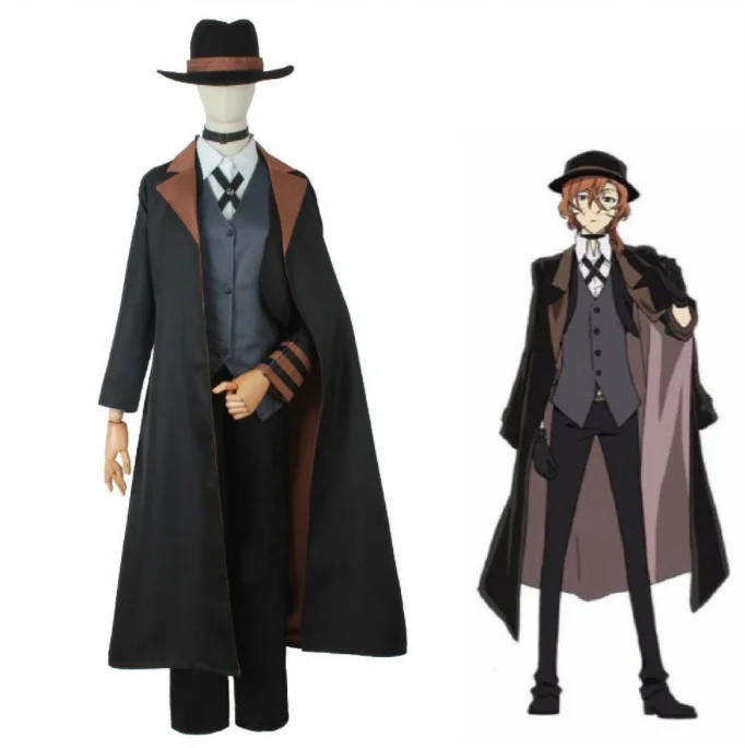 

Anime Cosplay Nakahara Chuya Costume Full Sets Adult Men Detective Uniforms Outfit Wig Daily Clothes