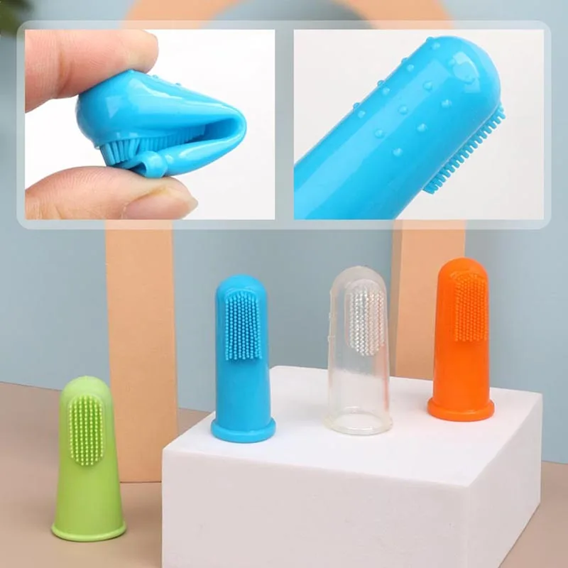 

20 Pcs Pet Finger Cot Toothbrushes Dog Soft Fingerstall Oral Cleaning Brushing Teeth Brush Tools for Dogs Cats Accessories