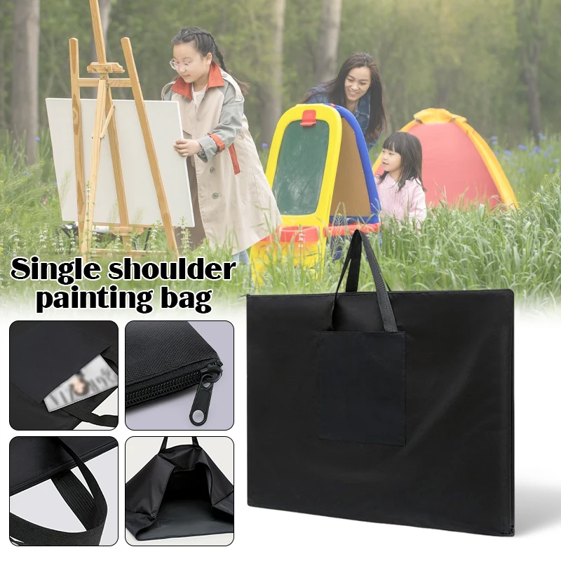 A1 Painting Board Storage File Bag Waterproof Painting Bag for Drawing Sketching Art Case Travel Art Supplies Tote Bag Black 2