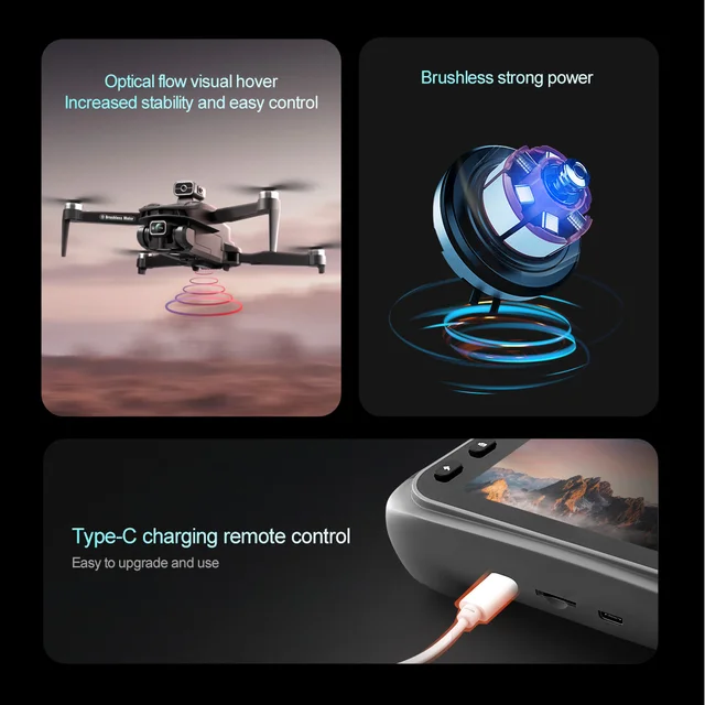 Top Selling V168 Brushless GPS Return Drone 8K HD Screen Aerial Obstacle Avoidance Remote Control Aircraft Quadcopter RC Toy 3