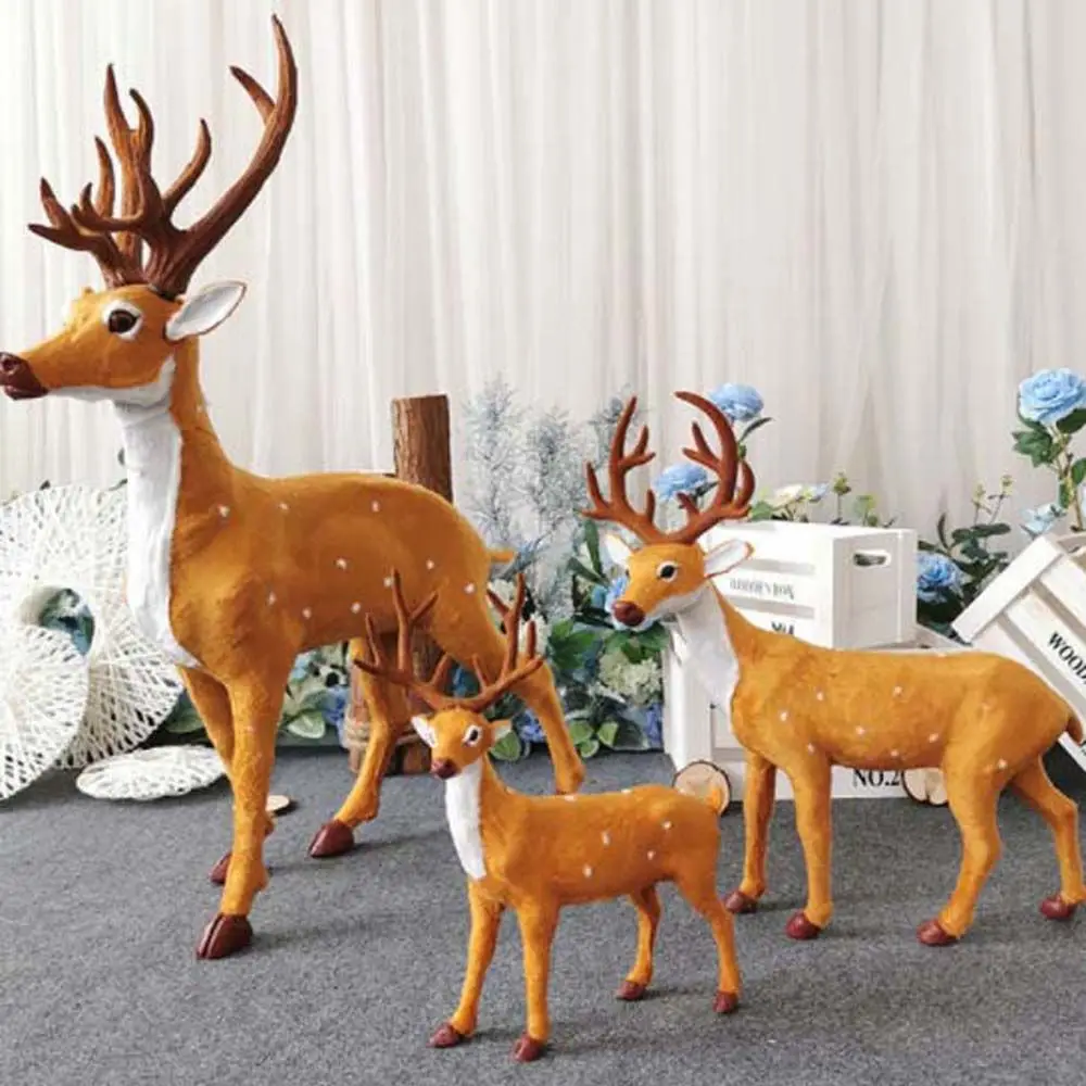 Simulazione di peluche renna bianca di natale in piedi natale bambole di cervo di alce bianche decorazione per feste a casa  15