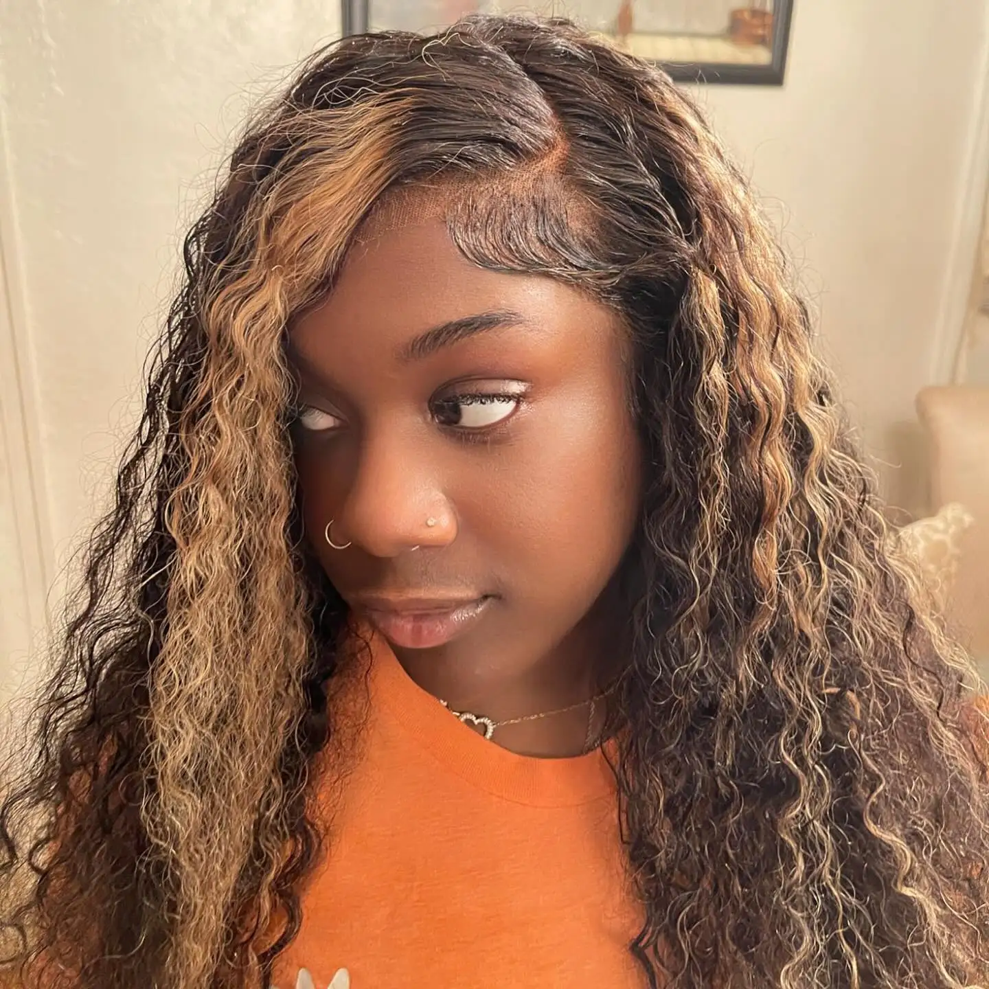 

Glueless Highlight Wig Human Hair Curly Ombre Honey Blonde Water Wave 13X4 13x6 HD Lace Frontal Wigs Human Hair Lace Front Wig