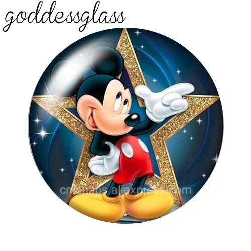 Leather Bracelet Silicone Bracelet Fashion Bracelet Stainless Steel Bracelet Tyvek Bracelet Disney Mickey and Friends Donald Daisy 12mm/18mm/20mm/25mm Round photo glass cabochon flat back Making findings for bracelets
