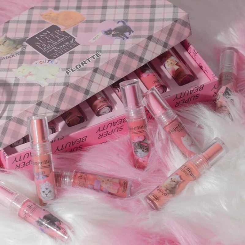 FLORTTE Makeup Kit Full Professional Lip Essence Honey Lip Glaze Complete Gift Set Makeup Set Box Full Bag Balm
