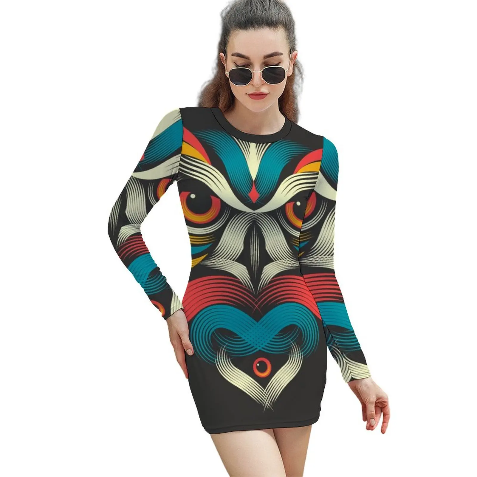 

Owl Soul Long-Sleeved Sheath Dress sexy short dresses daring elegant dresses for women women party dresses womens dress