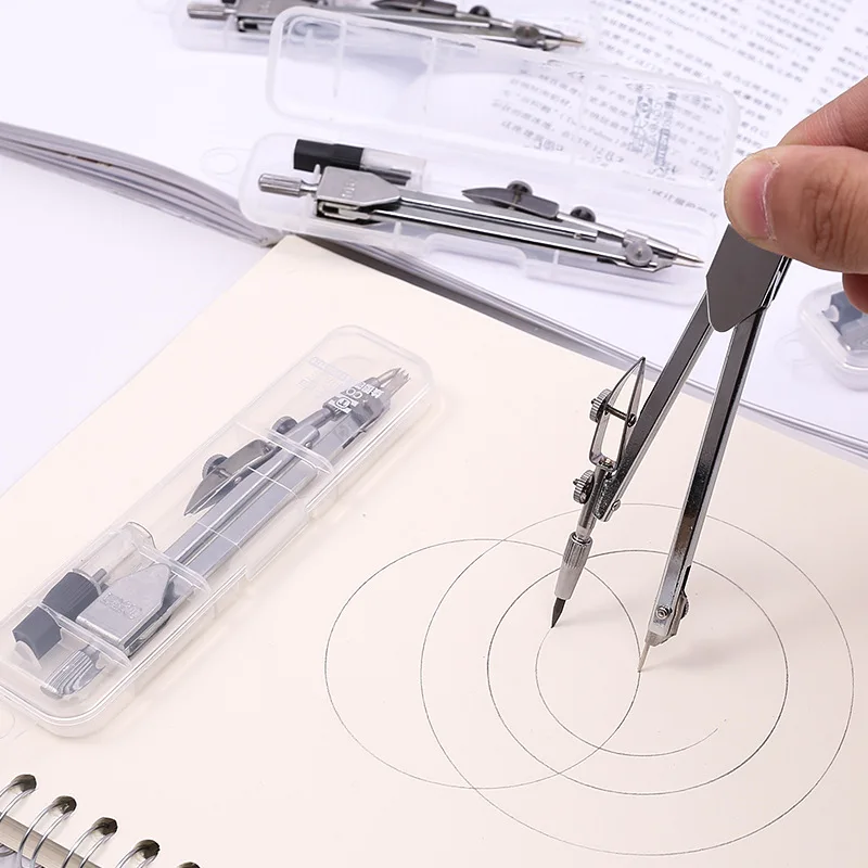 Stainless Steel Drawing Compass Math Geometry Tools for Circles School Supplies for Student Stationery (Included Box) Classroom