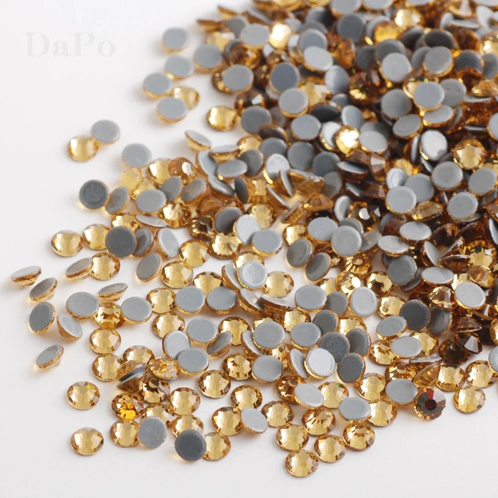 

Wholesale 3D High-Quality SS3-30 Flatback Crystal Yellow Glass Hotfix Rhinestone For Wedding Dress Fabric DIY Craft Decoration