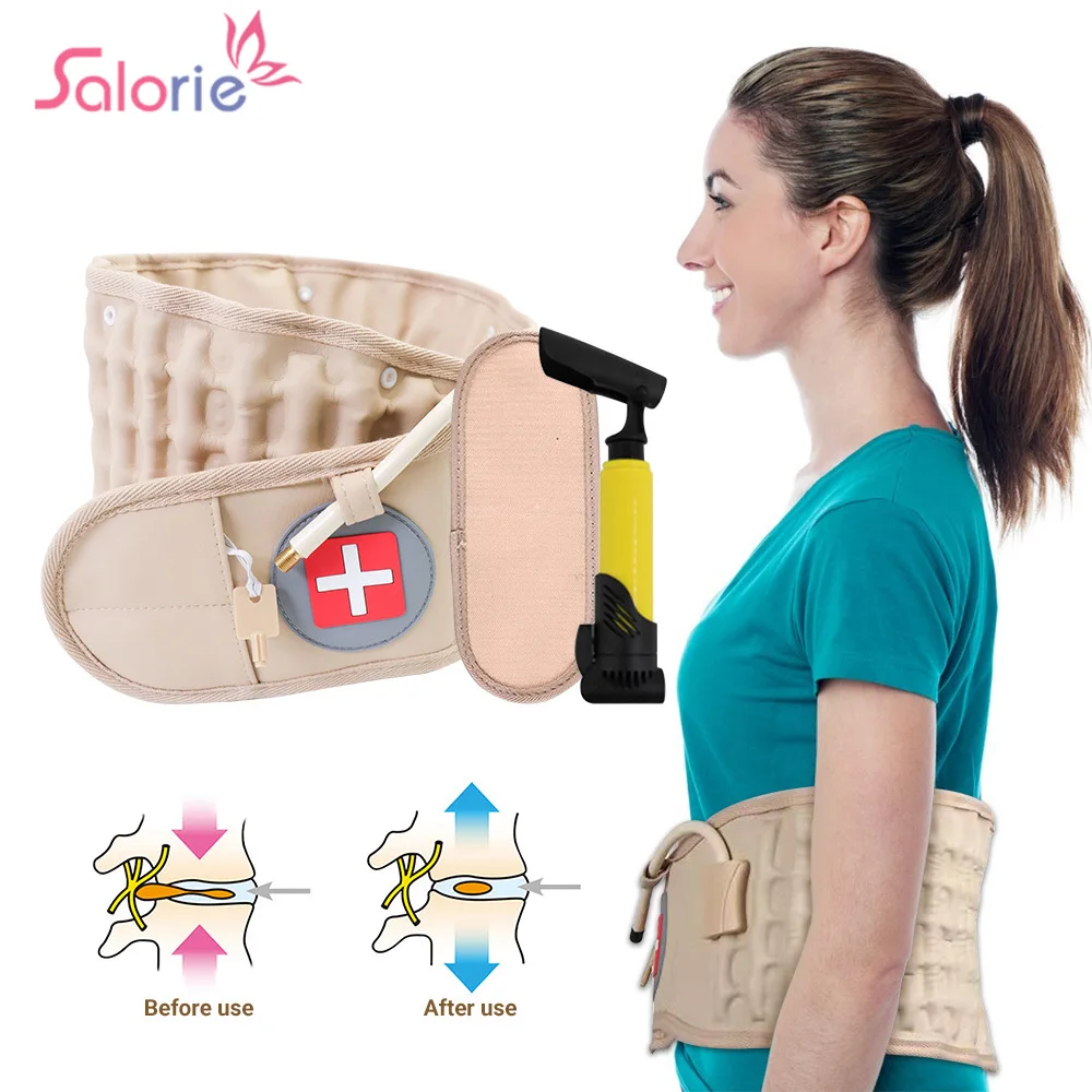 

Waist Decompression Belt Back Massager Backache Pain Relief Lumbar Spinal Air Traction Brace Supports Belt Bone Health Care