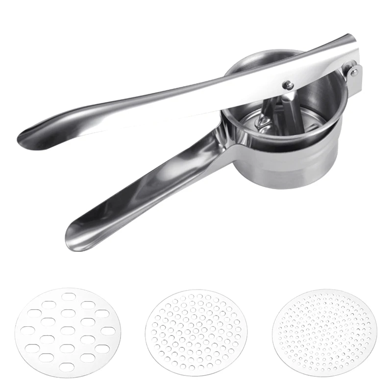 

Ricer For Mashed Potatoes Fruit And Vegetables Masher 3-in-1 Food Ricer Mash Potato Masher Stainless Steel Sweet Potato Masher