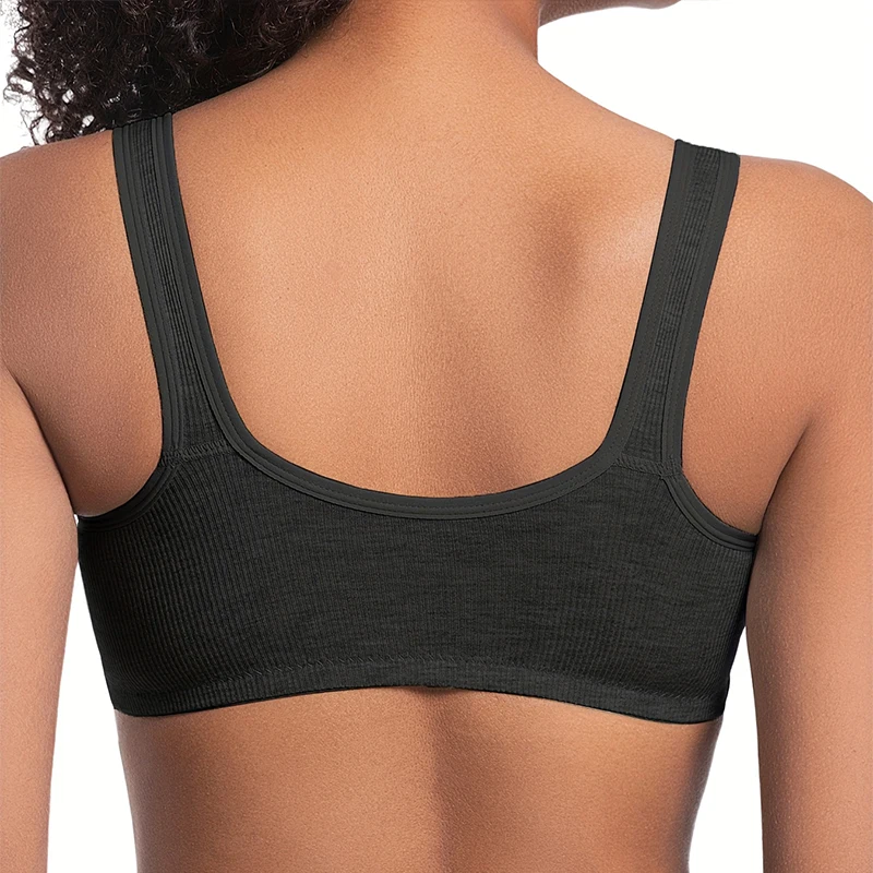 Women's Bra Pure Cotton Front Button Bra Anti Sagging No Steel Ring Comfortable Fabric Middle-aged Elderly Mothers' Underwear 4