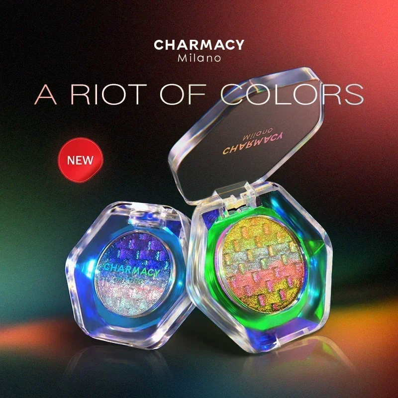 CHARMACY Rainbow Duochrome Eyeshadow 5 Colors Shimmer Multichrome Long-lasting Eye Shadow Cosmetic Makeup for Women eye shadow eye shadow plate
