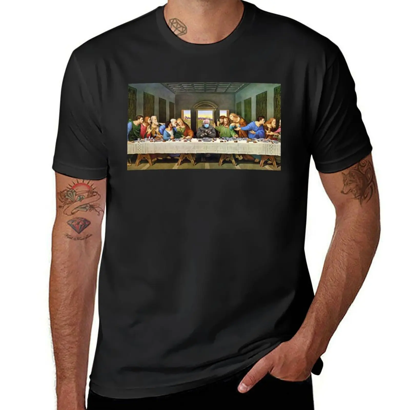 

Last Supper Bernie T-Shirt quick-drying for a boy Aesthetic clothing summer top plain black t shirts men