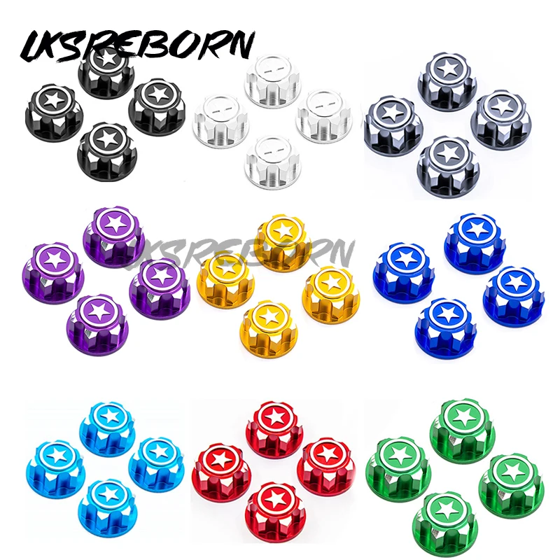 

4PCS Aluminum 17mm Hex Wheel Nuts Dustproof Anti-Skid Non-slip for 1/8 TRX X-Maxx Summit E-Revo Buggy RC Truck RC Car