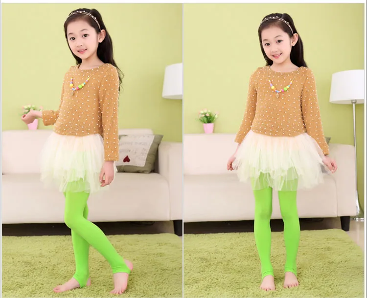 2 Teile/los Mädchen Strumpfhosen Kinder Dünne Mode Samt Leggings Schritt Fuß Hosen Für 3-12 Jahre Student Kinder ballett Tanz Strumpfhosen – Detail 1