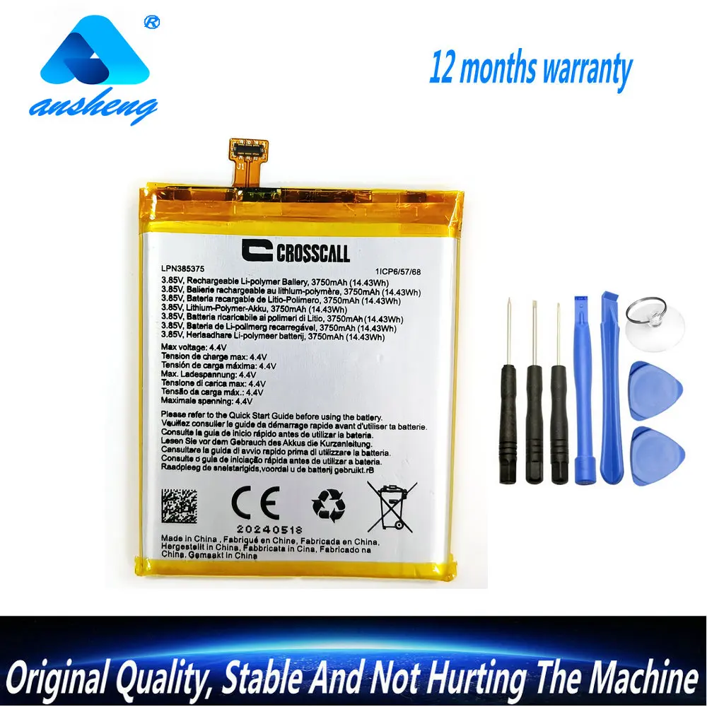 

New Original 3.85V 3750mAh LPN385375 Battery For CROSSCALL CORE X4 COREX4 Mobile Phone