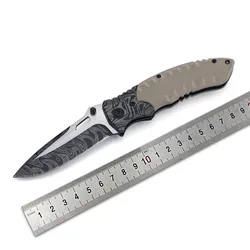 Couteau tactique de Camping en acier + G10, couteau de poche pliant de survie multifonctionnel F93 