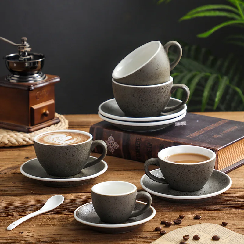 Luxury ceramic coffee cup and saucer set with spoon 260ml – Granchy