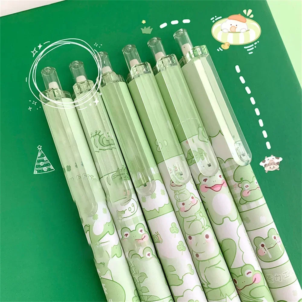 Gel Pens 6 Pcs Cute Frog Kawaii Ballpoint Pen Students Gifts Fashion School Office Writing