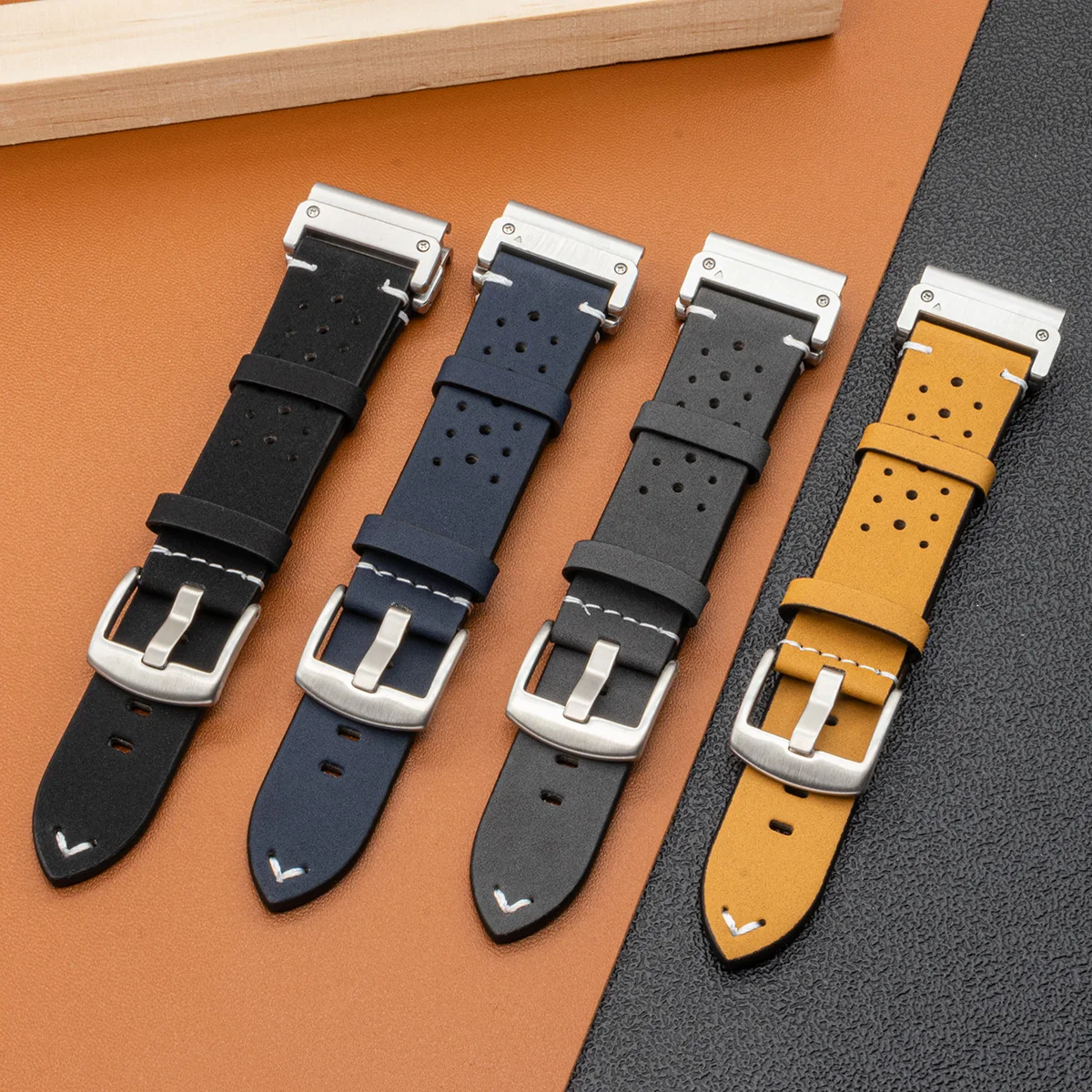 Premium Quickfit Leather Watchband - Breathable Design, 26mm/22mm Strap