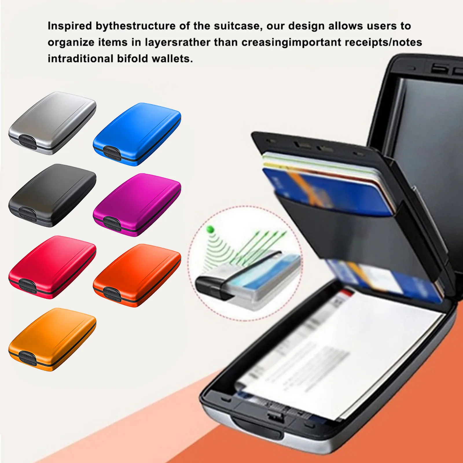 

Wallet Wallet Clip 1pcs Anti-theft Red/blue/purple/black/ Stainless Steel Wallet Bank Card Wallet 10.5cmx7cmx3cm