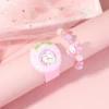 Children's New Cartoon Unicorn Snap Watch + Cute Rainbow Beaded Crown Jewelry Set 4