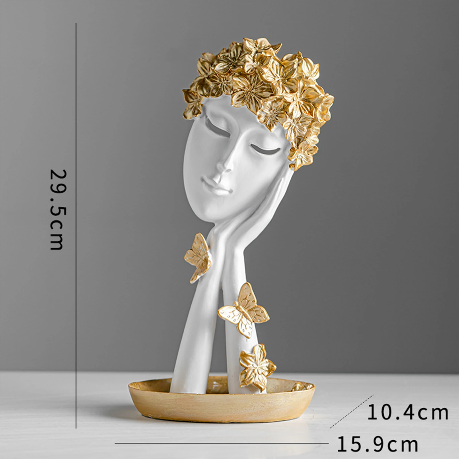 레진 여성 얼굴 사상가 동상, 예술 입상, 공예품 장식품, 선물 조각, 가정 장식, 거실 침실 예술 공예