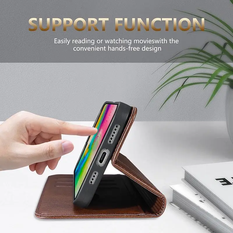 Leather Wallet Phone Cover - Luxurious Protection & Style