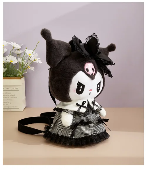 Sanrio Kuromi My Melody Doll Backpack Cute Sweet Cartoon Plush Bag Dark Series Shoulders Bag Girl Festival Birthday Gift New