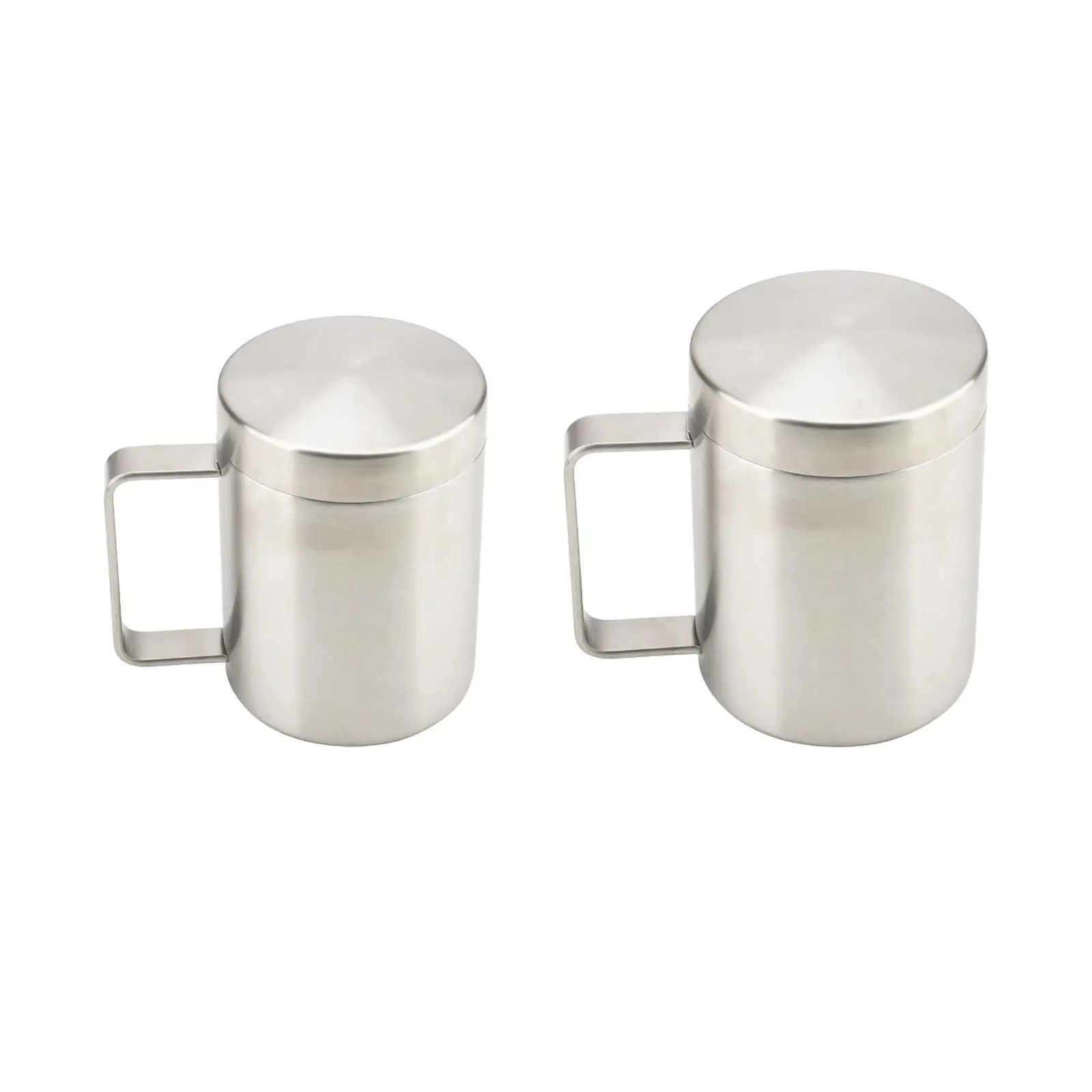 Stainless Steel Mug with Lid Drinking Cup Double-layer Insulated Cup Milk Juice Mug for Office Bar Restaurant Lounge Travel