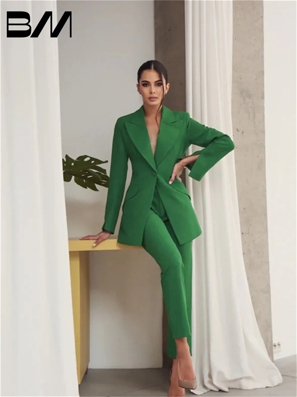 Elegant Custom Colored Women's Suit 2024 Spring Fashion Professional Matching Set Office Suit Simple Casual Blazers Pants