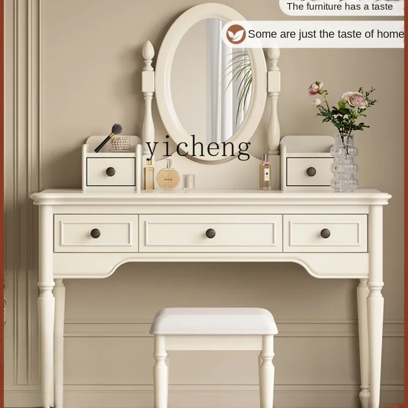

ZK American-Style Solid Wood White Dressing Table Simple Bedroom Light Luxury