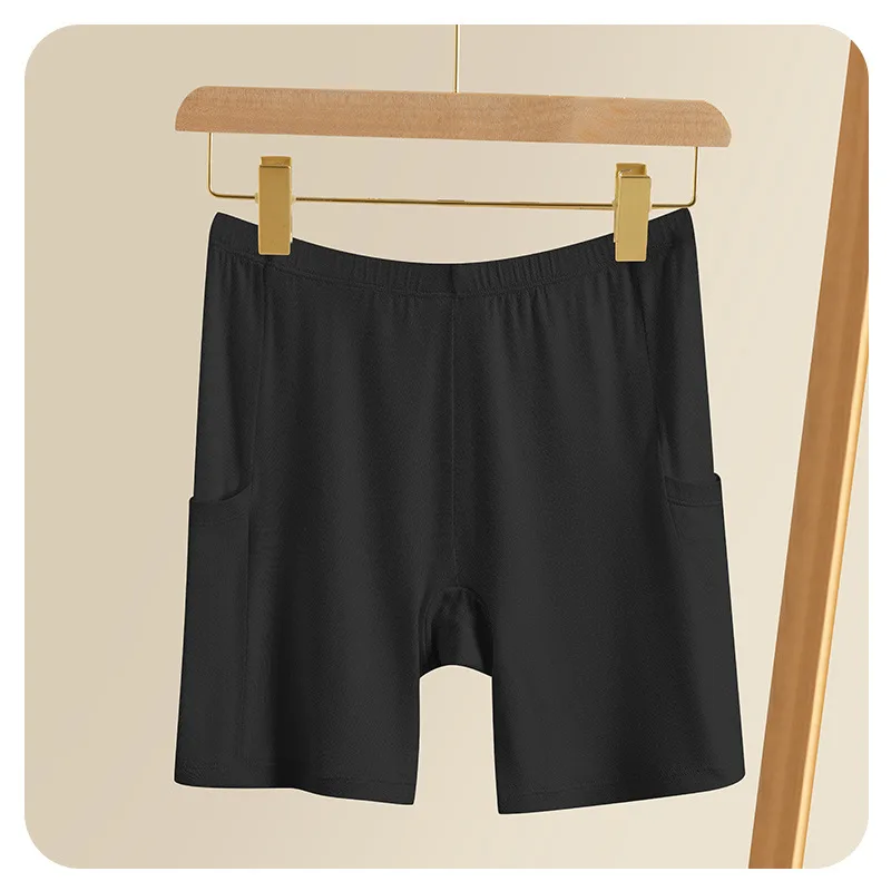 Modal Women's Safety Pants Underwear Ice Silk High Waist Shorts Panties 1pcs For Women Plus Size No Trace Leggings With pockets