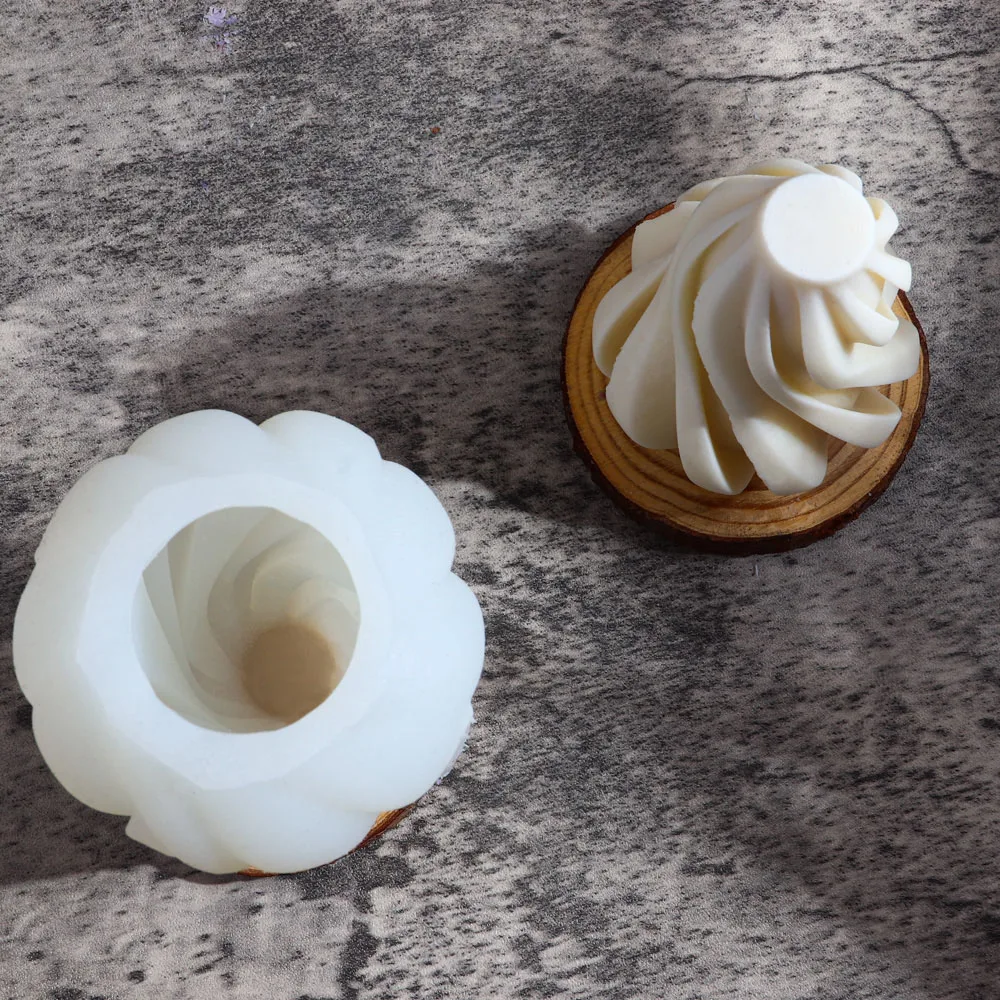 Twisted Flame Striped Candle Silicone Mold Handmade Geometric Abstract Scented Gypsum Candle Resin Mould Soap Making Home Decor For silicone mold silicone candle mold aromatherapy candle mold silicone candle molds candle mold
