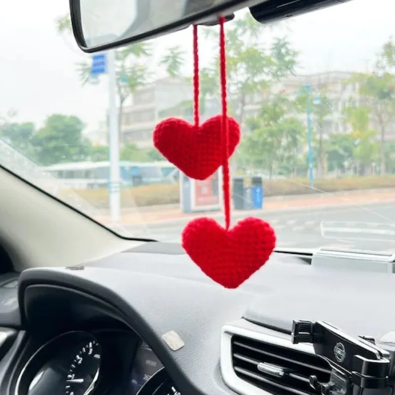 Car Crochet Hanging Plant,knitted Plant Car Mirror Hanger,rear