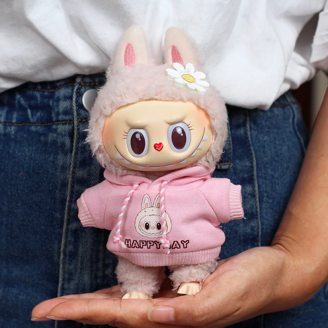 Doll Clothes For 17cm Labubu Dolls Accessories Sweatshirt Hoodie Jeans