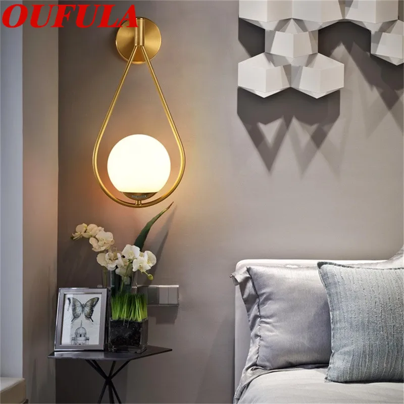 

BERTH Brass Indoor Wall Lamps LED Fixture Creative Indoor Decorative For Home Bedroom Living Room