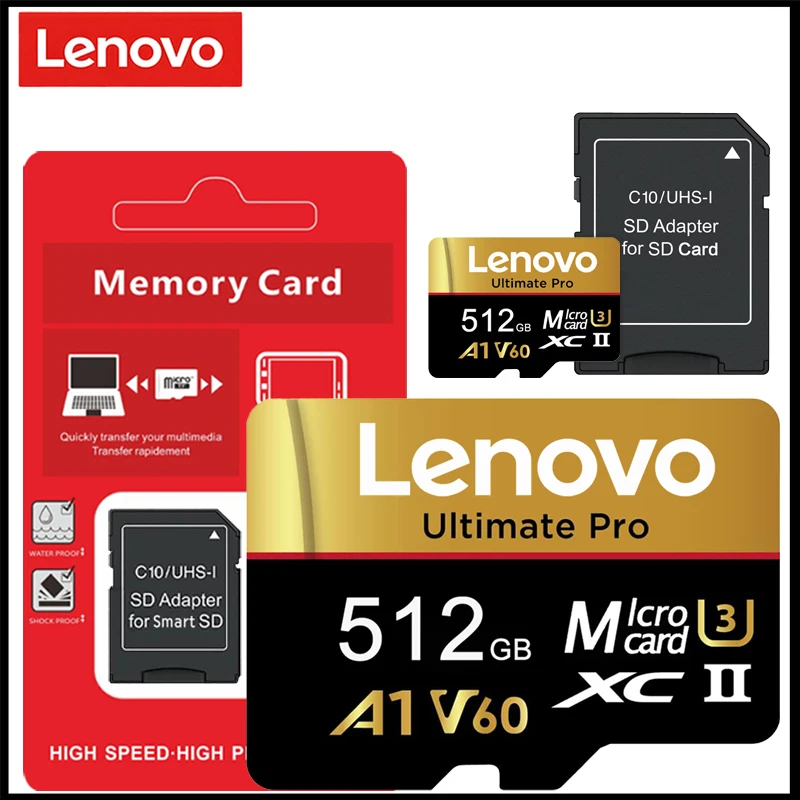 레노버 SD 메모리 카드 128GB 256GB 512GB 1TB 마이크로 SD 카드 V60 U3 플래시 카드 TF 카드 메모리 마이크로SD 인스타360 DJI 드론용