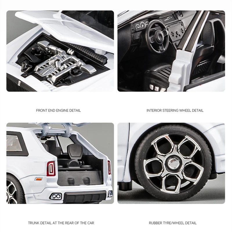 1:32 Rolls Royce Cullinan SUV Alloy Luxy Car Model Diecast Metal Toy Vehicles Car Model Sound and Light Simulation Children Gift 6
