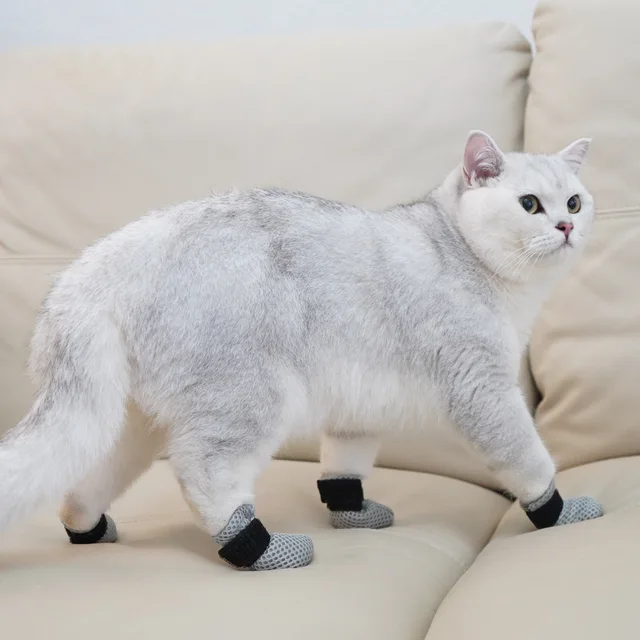 Cat Socks Anti-Scratch Protective Cats Shoes Soft Breathable Home Pet Booties With Secure Velcro Fit Noise Free Pet Supplies Cat Socks Anti-Scratch Protective Cats Shoes Soft Breathable Home Pet Booties With Secure Velcro Fit Noise Free Pet Supplies