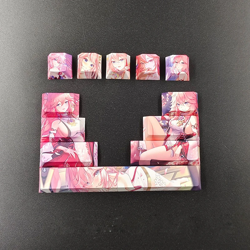 Anime Character Design Custom Keycaps 12 Chaves Dye-subbed Keycap Space Bar Chaves 6.25u Cherry Perfil Keycaps para Teclado Mecânico Diy - Imagem 4